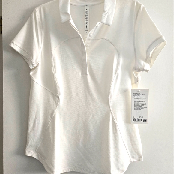 Lululemon White Quick-Drying Short Sleeve Polo Size 12 - Picture 4 of 11